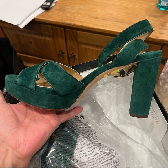 LAUREN BY RALPH LAUREN GREEN "SASHA" ANKLE STRAP PLATFORMS SIZE 10 - Picture 13 of 16